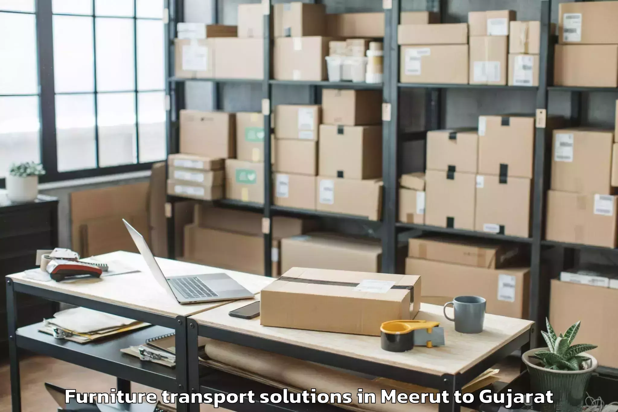 Get Meerut to Abrama Furniture Transport Solutions